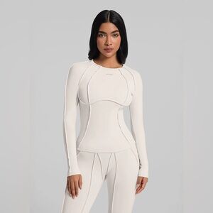 Better Me Contour Stitch Long Sleeve Top Sculpted Seams Gym Workout